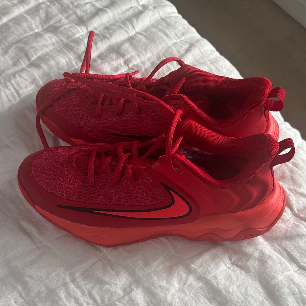 Nike Red Sneakers with Black Swoosh Accent